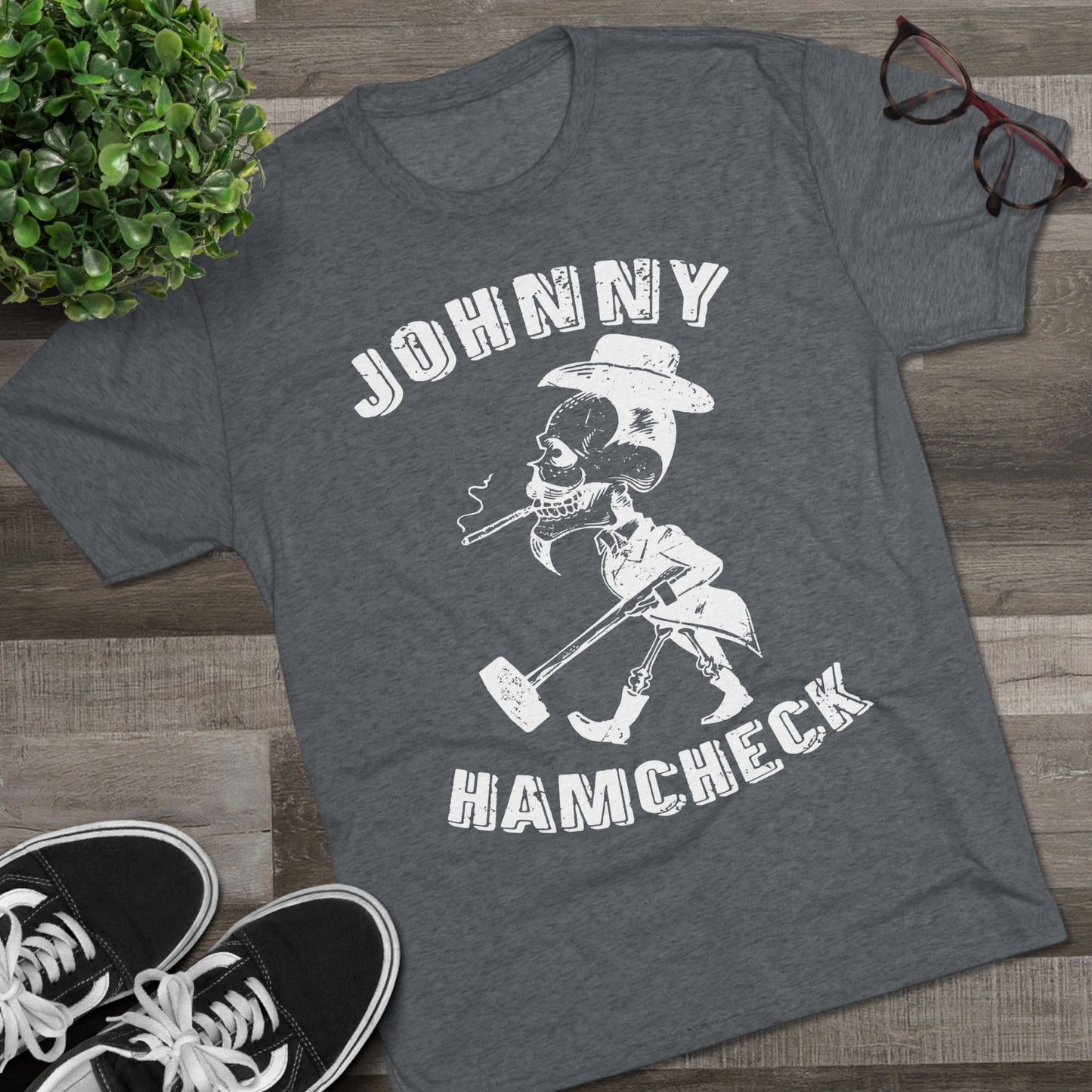Johnny Hamcheck White Logo T-Shirt