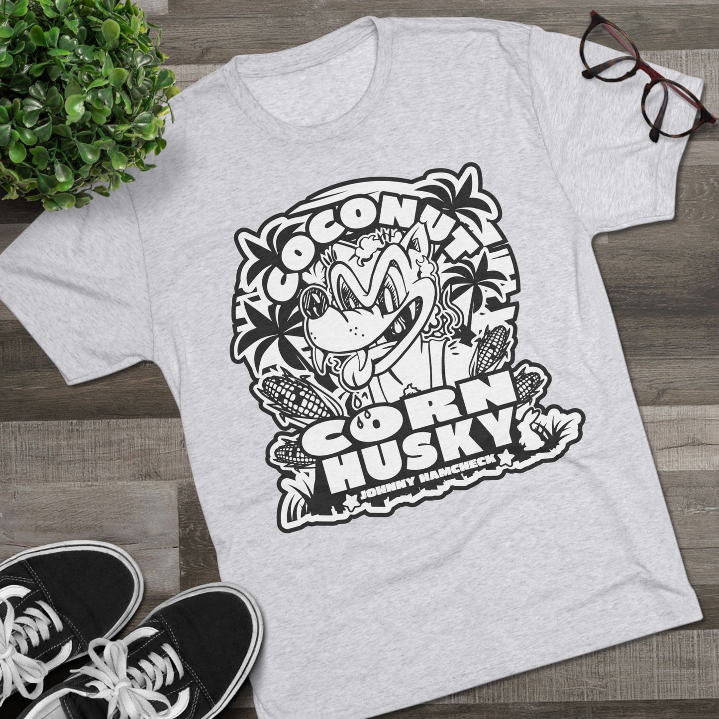 Coconut CornHusky  Black&White Logo- T- shirt