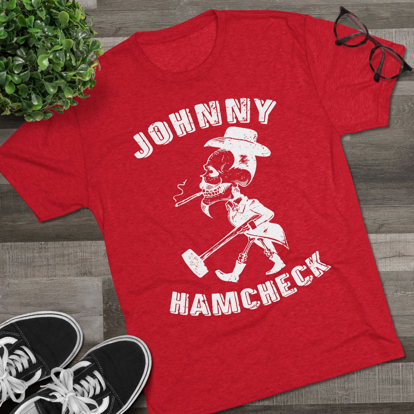 Johnny Hamcheck White Logo T-Shirt