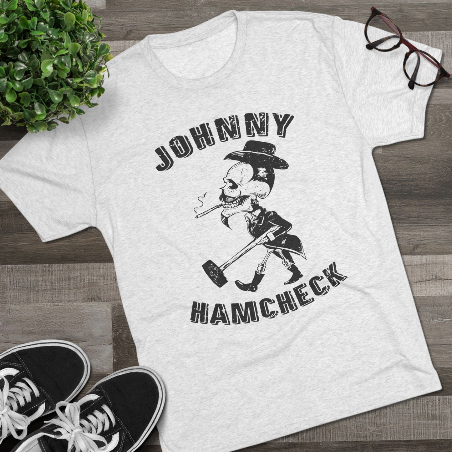 Johnny Hamcheck Blk Logo T-Shirt