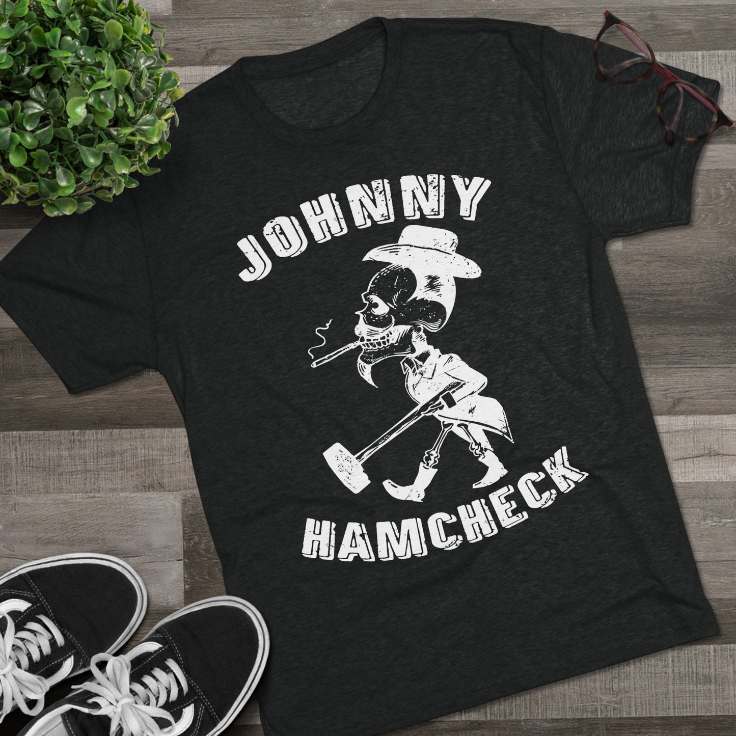 Johnny Hamcheck White Logo T-Shirt