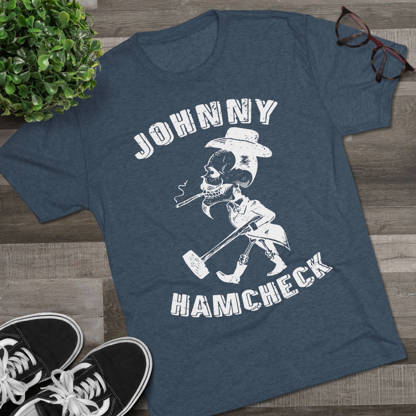 Johnny Hamcheck White Logo T-Shirt