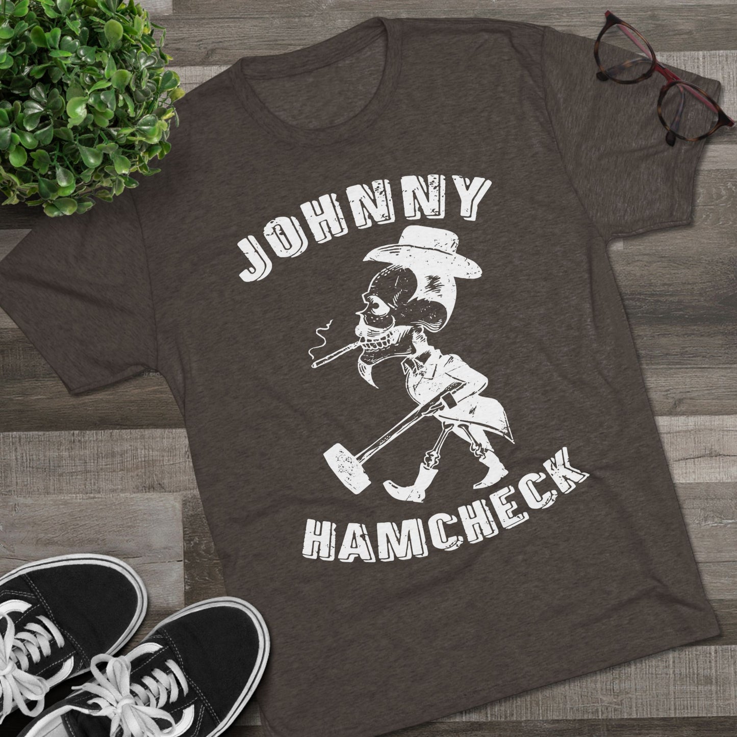 Johnny Hamcheck White Logo T-Shirt