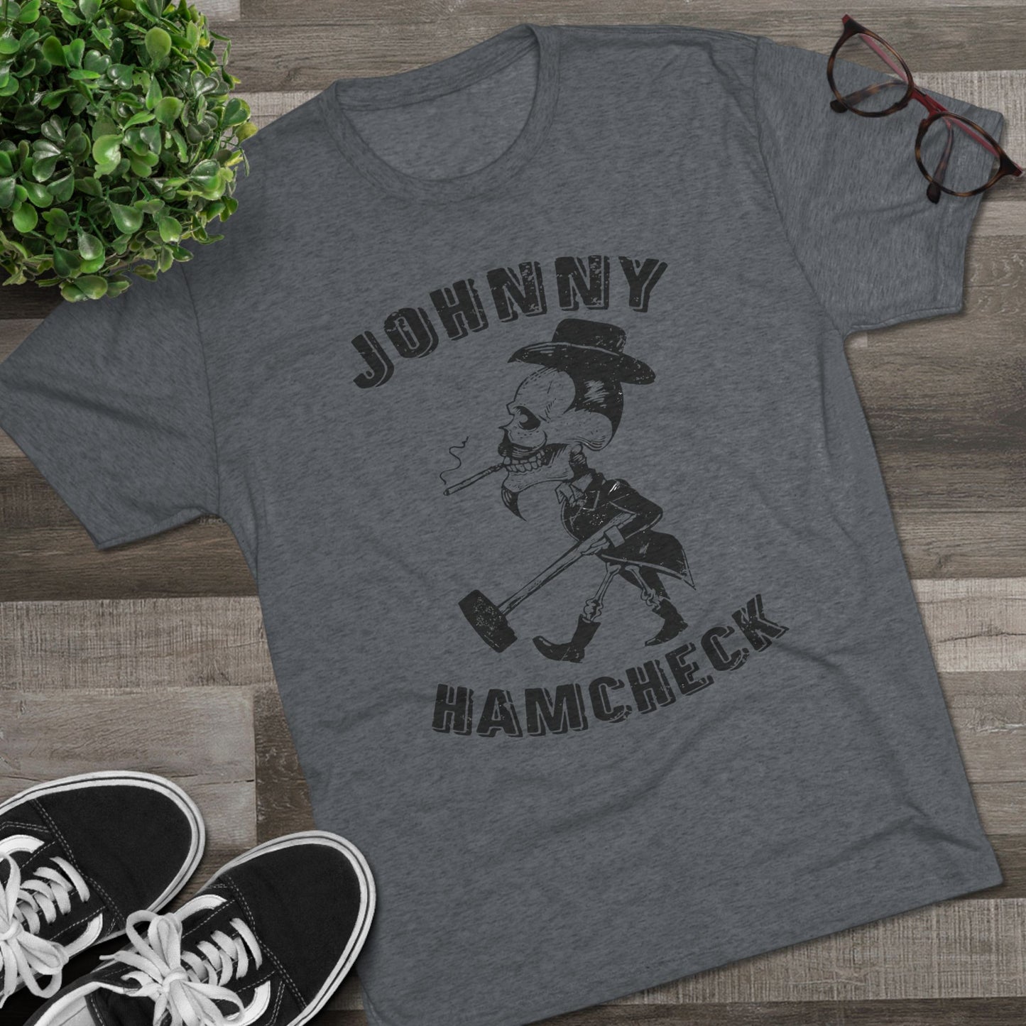 Johnny Hamcheck Blk Logo T-Shirt