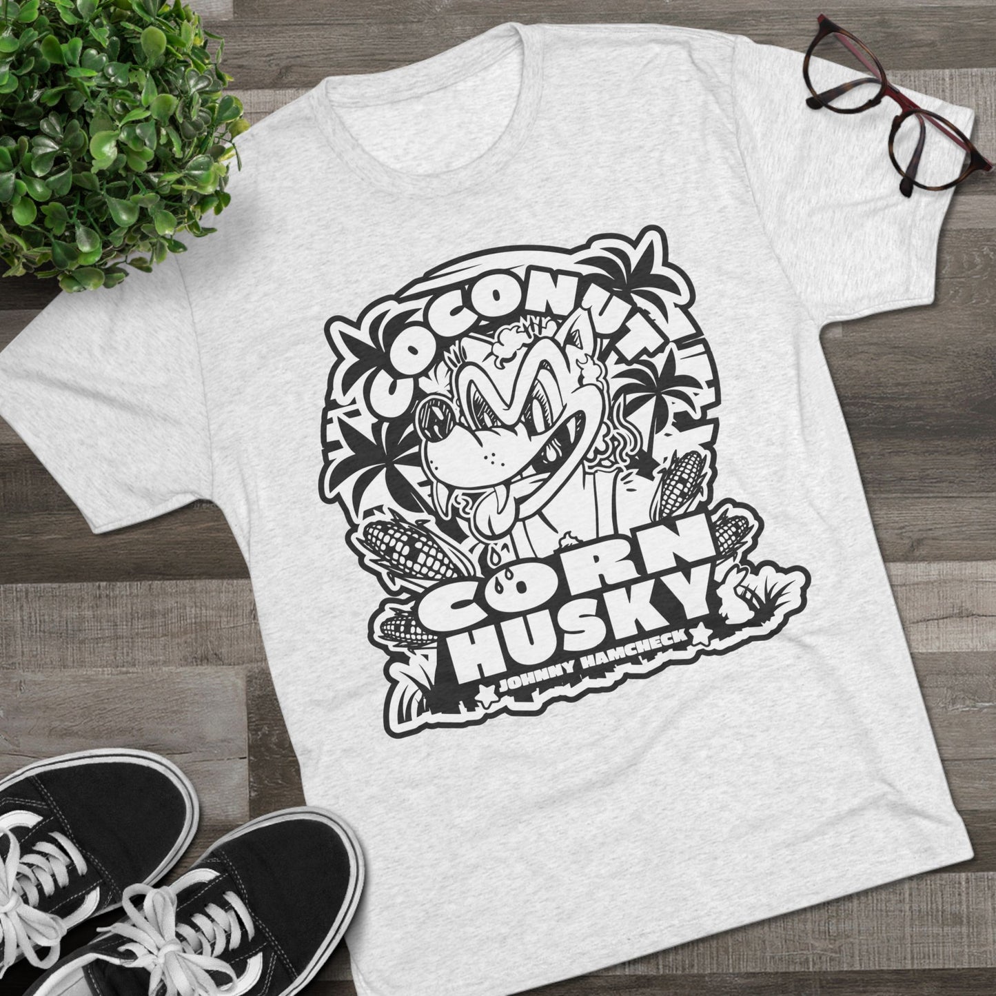 Coconut CornHusky  Black&White Logo- T- shirt