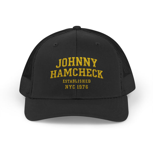 *Vintage Johnny Hamcheck Red Snapback Trucker Cap