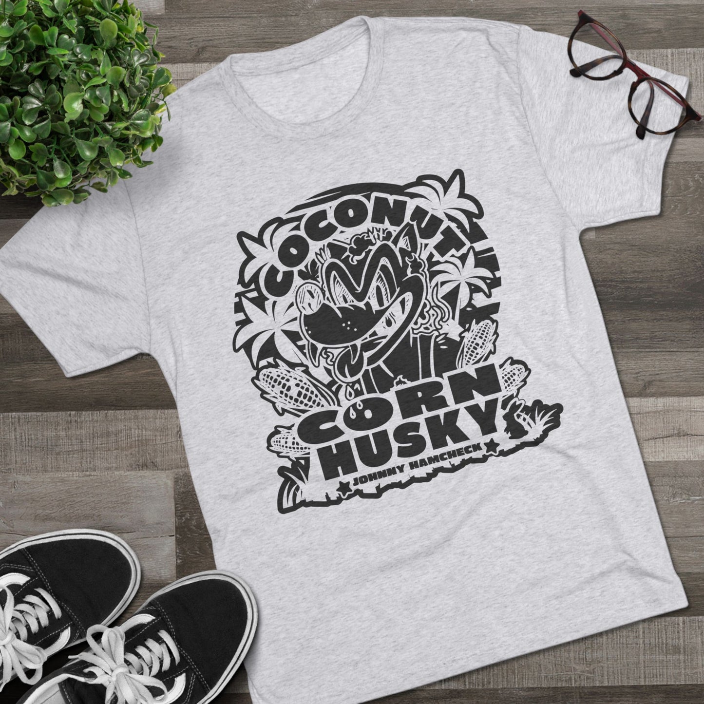 Coconut Corn Husky Black Logo T-Shirt